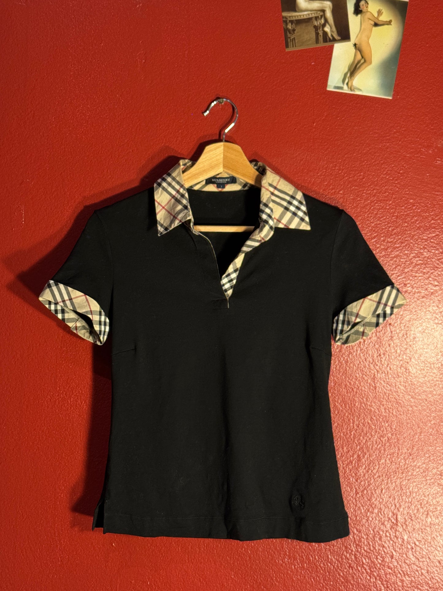 Vintage Burberry London Check Trim Polo - Women’s S