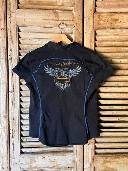Womens Harley Davidson Zip-Up Riders Tee [L]