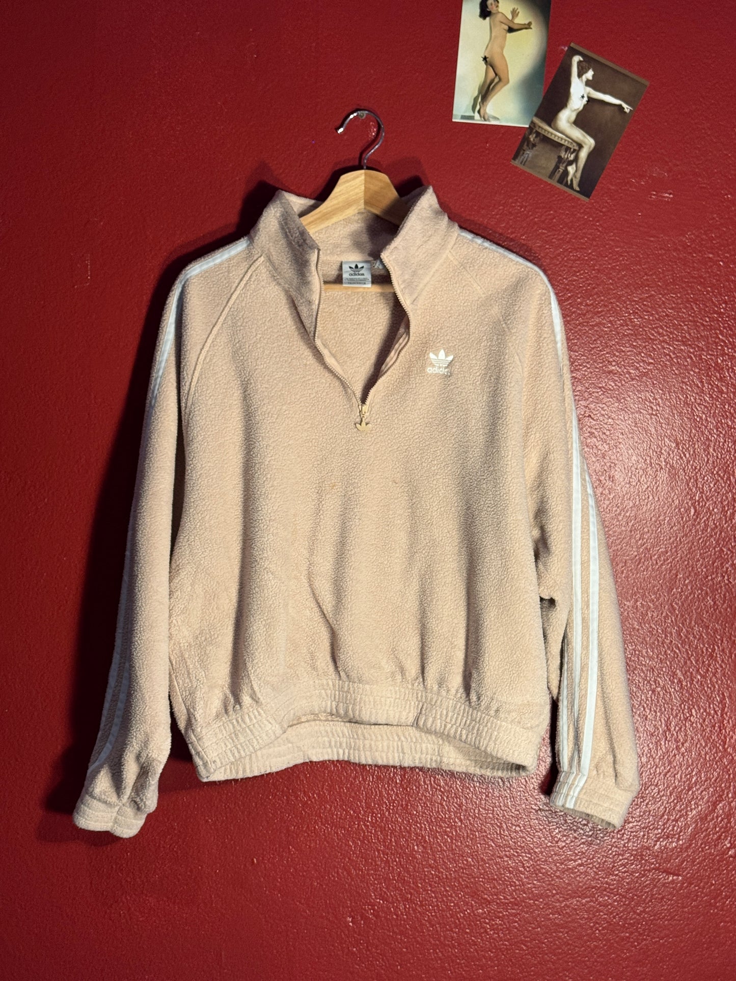 Womens Adidas Pale Pink Long Sleeve Fleece [S/M]