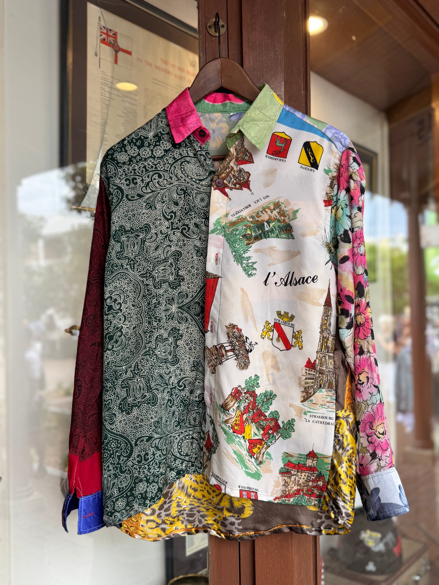 Vintage Silk Reworked Button Up [S]