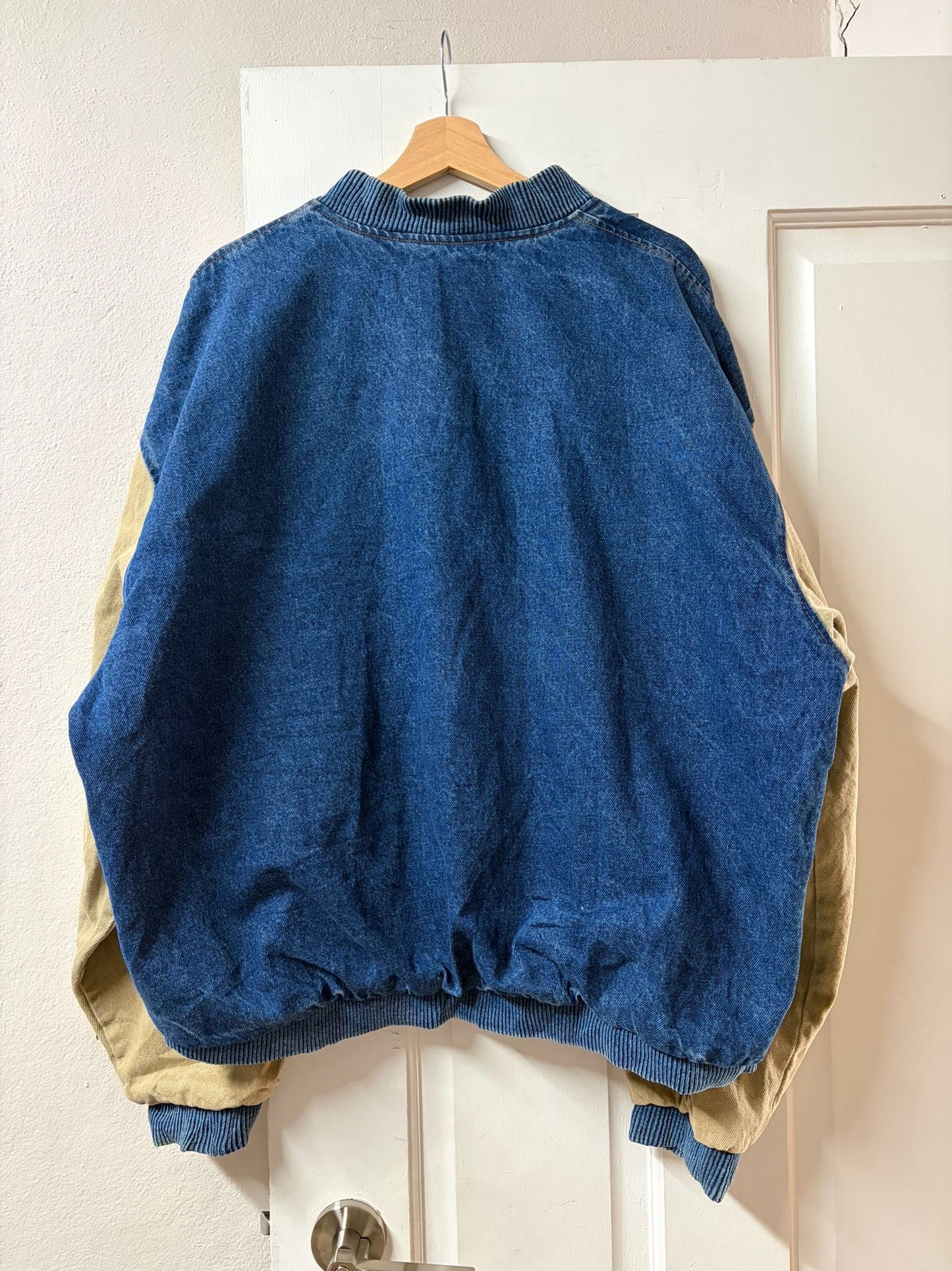 Vintage Three Rivers Denim Varsity Jacket - Made in USA [XL]
