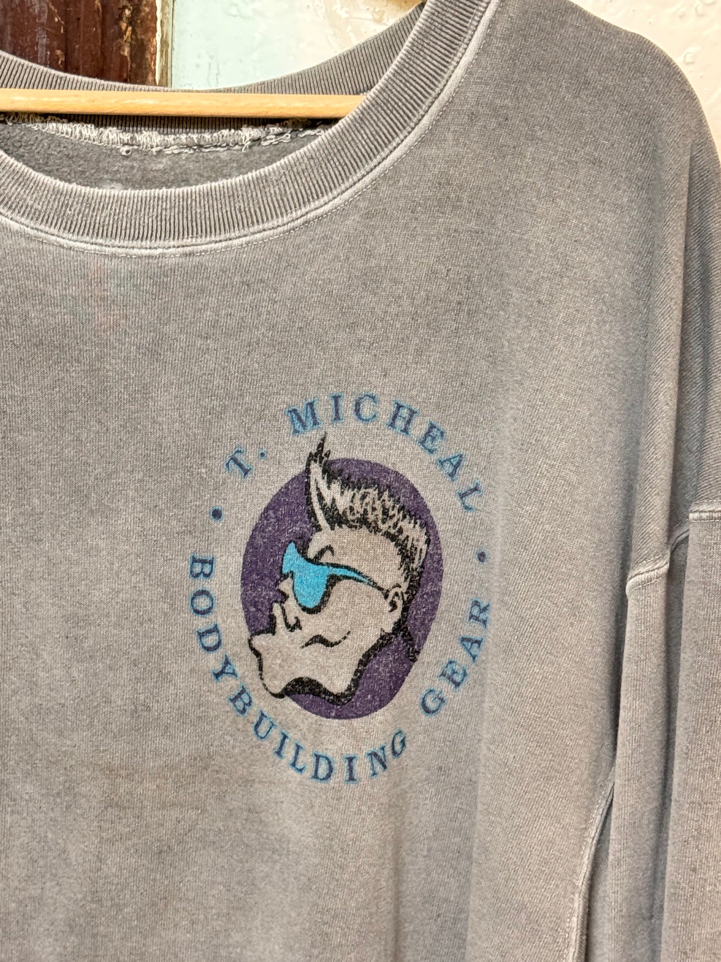 Vintage Bodybuilding Grey Crewneck Sweater [L]