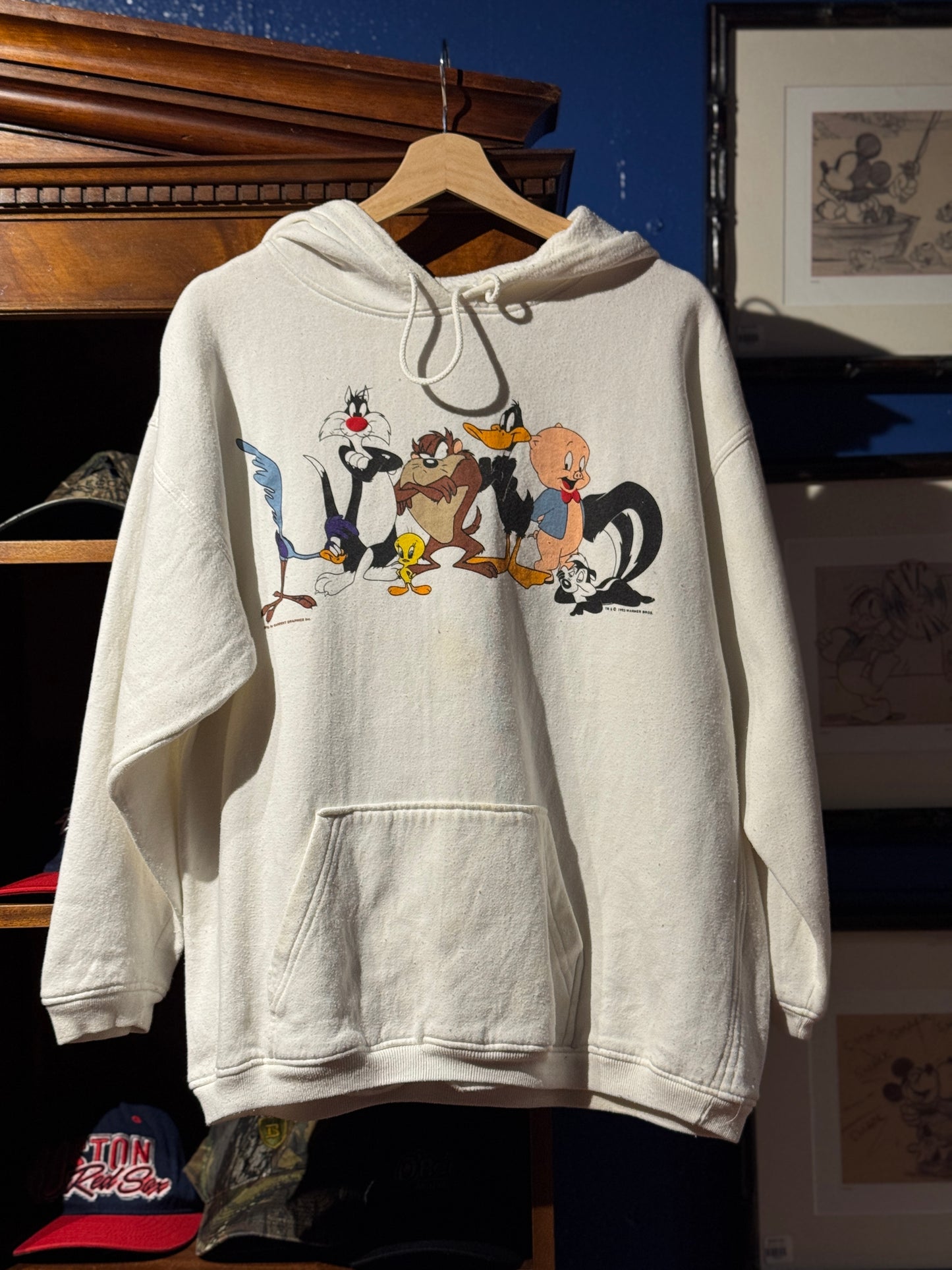 Vintage White Looney Tunes Hoodie [XL]