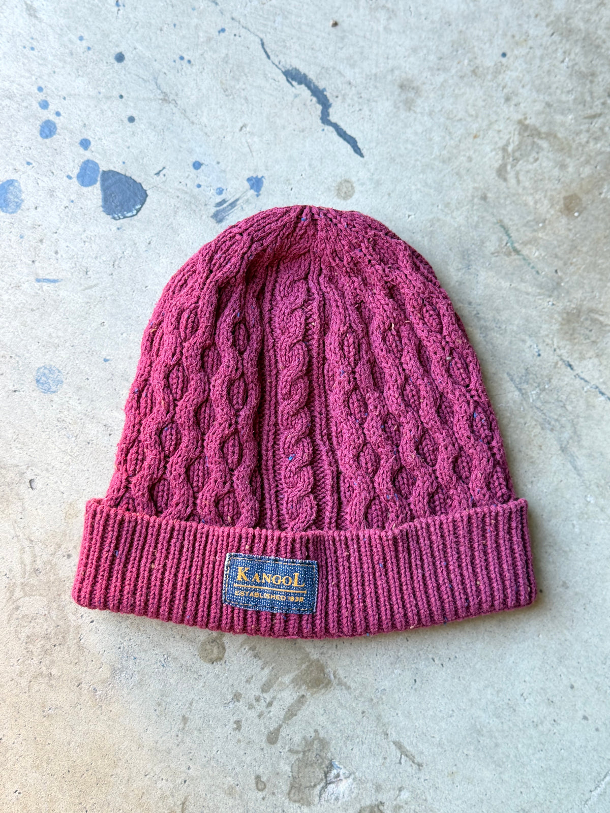 Red Cable Knit Kangol Beanie