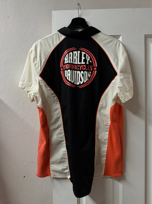 Vintage Harley Davidson Zip Front Top [XL]
