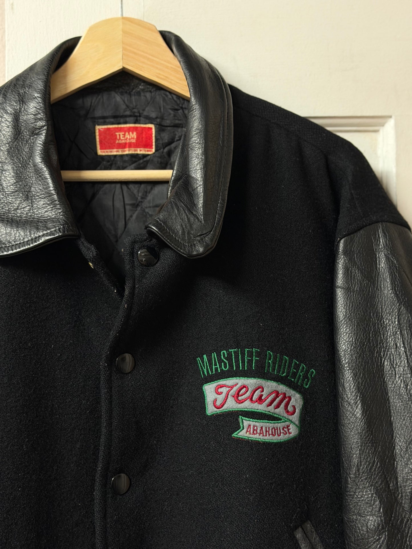 Black 'Mastiff Riders' Varsity Jacket - Made in Japan [L]