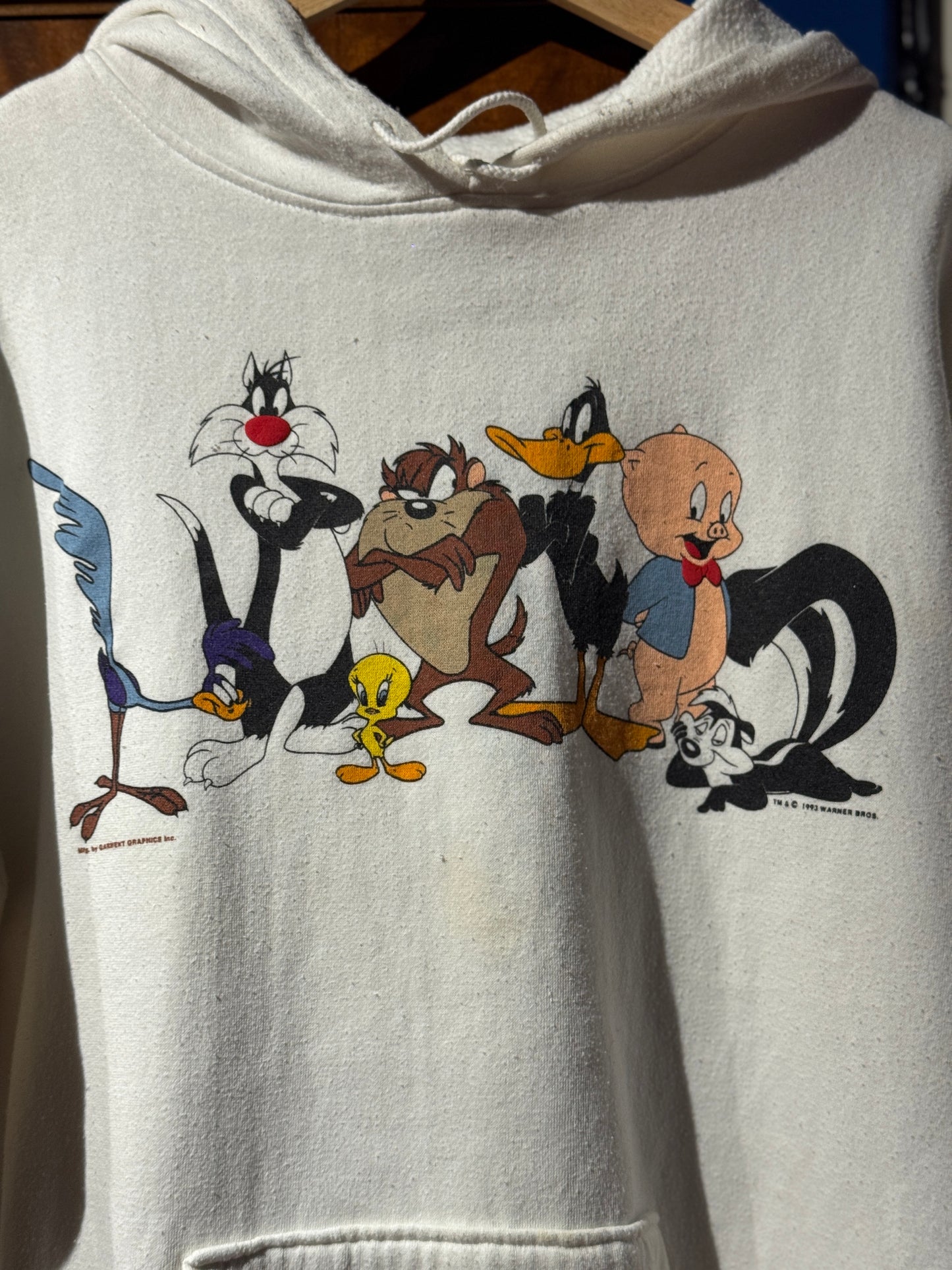 Vintage White Looney Tunes Hoodie [XL]