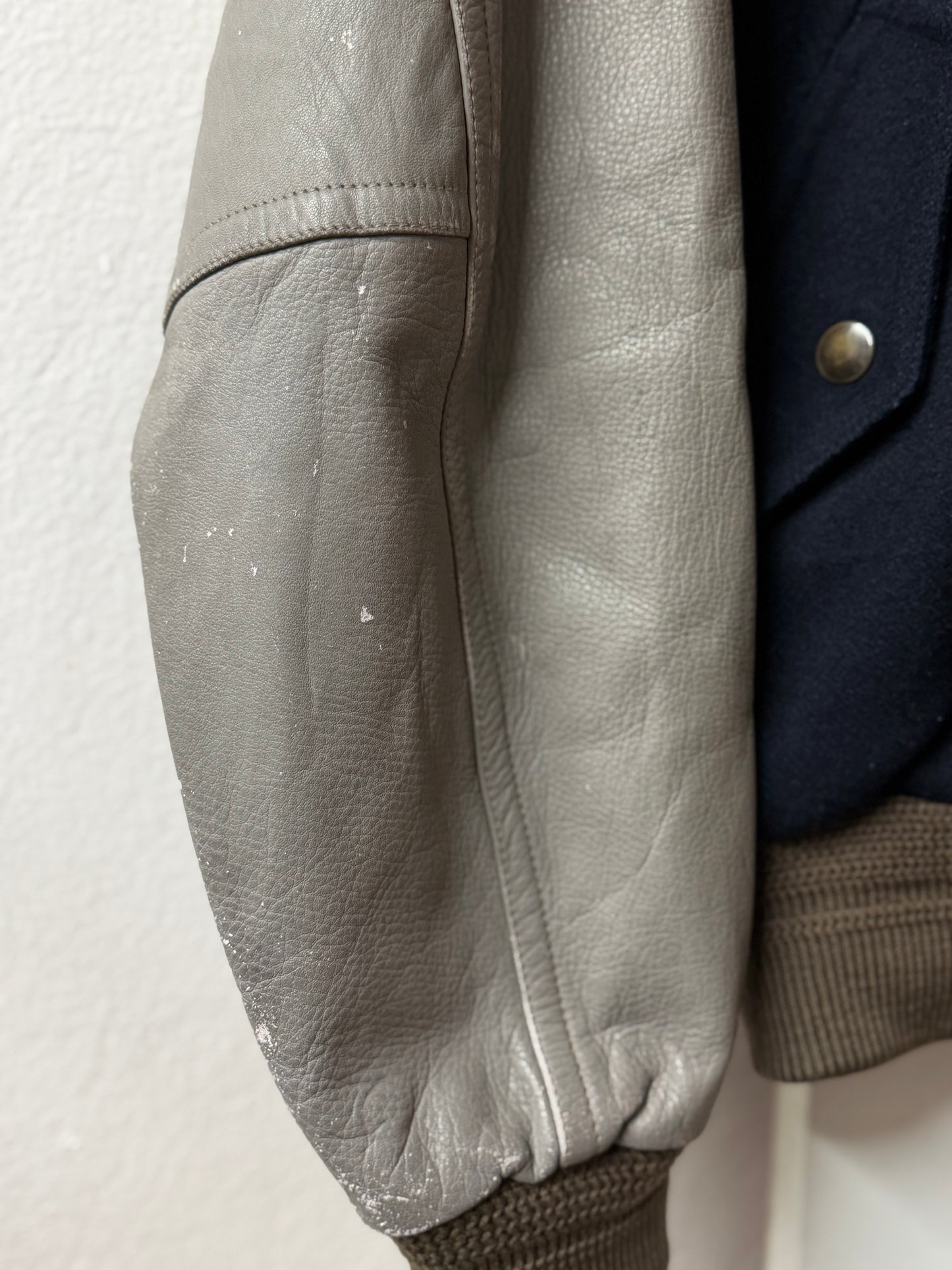 Navy & Grey Bassett Walker Varsity Jacket - Made in Japan [M]