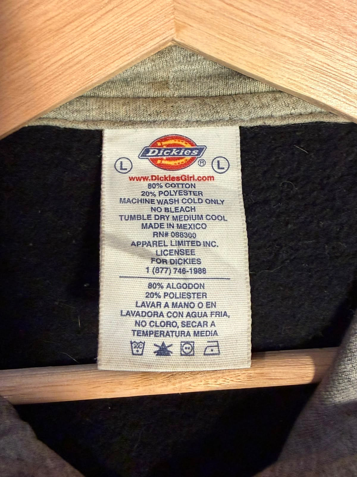 Dickies Girl Black Logo Sleeve Hoodie [L]