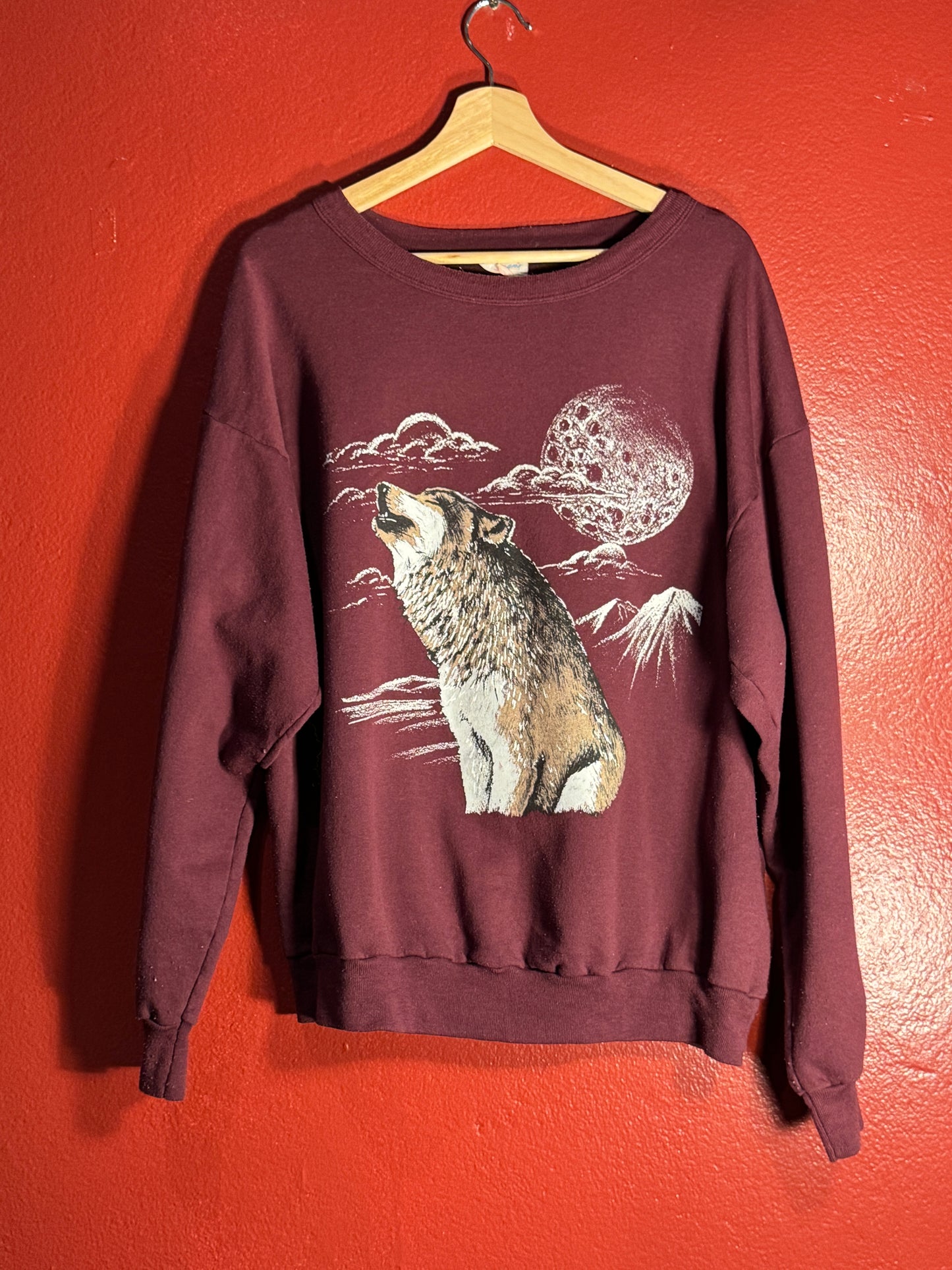 Vintage Renown Wolf Graphic Crewneck Sweatshirt - XL (AU XL)