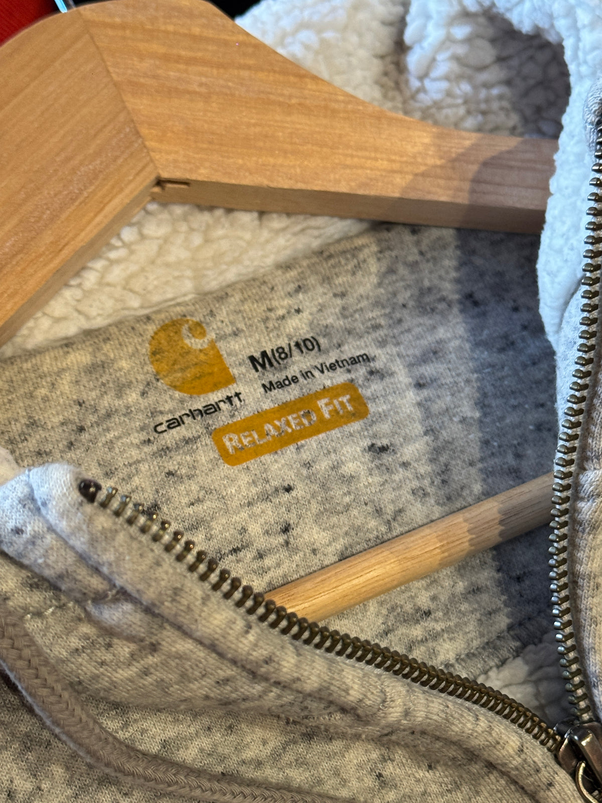 Vintage Carhartt Sherpa Lined Full Zip Hoodie (M)