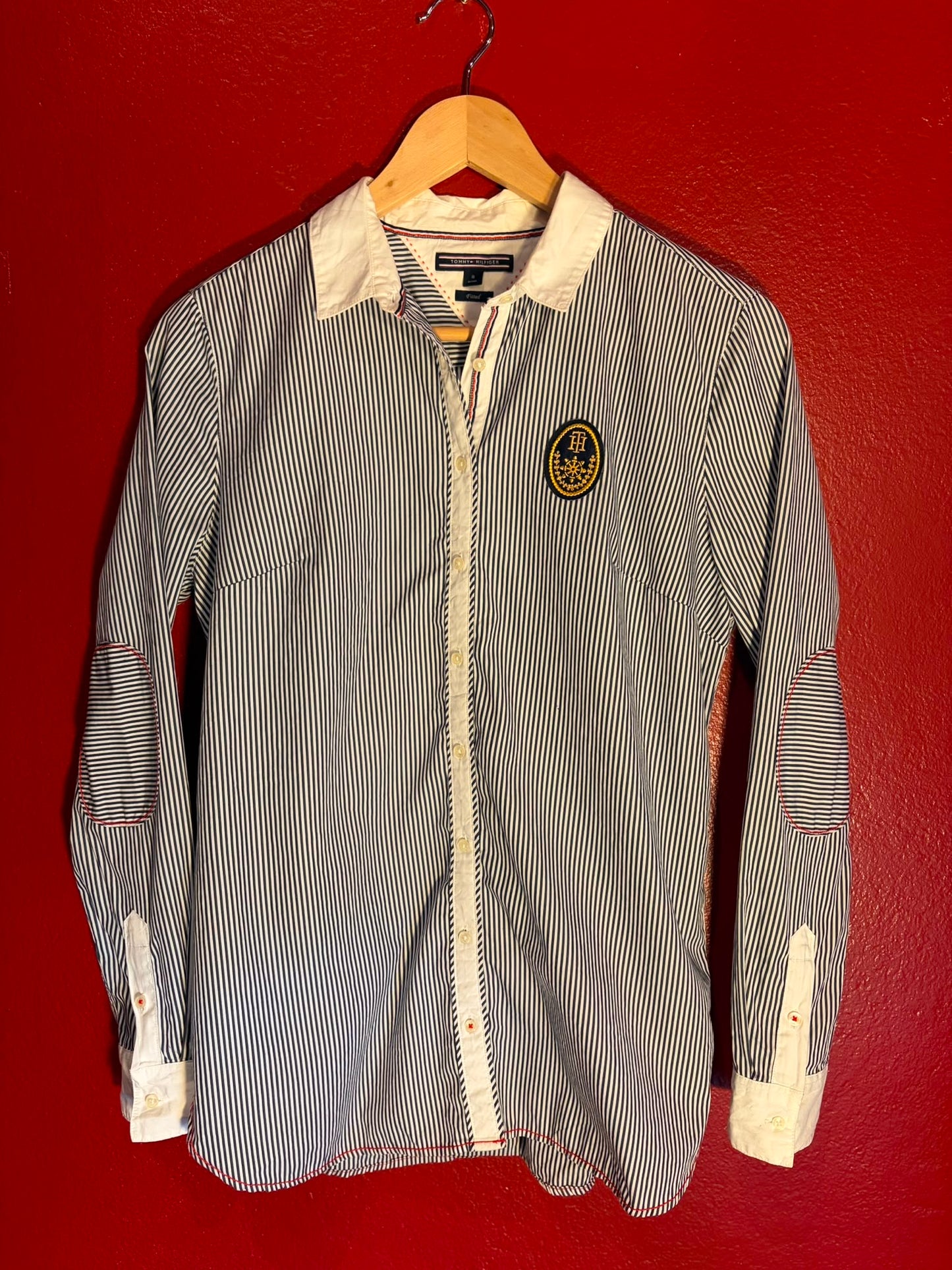 Vintage Tommy Hilfiger Striped Crest Shirt - Women’s 8 (AU 8)