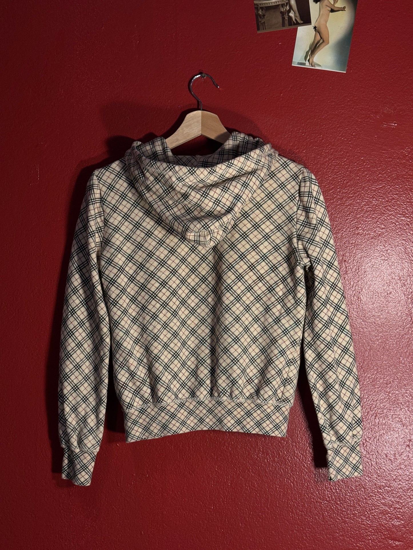 Vintage Burberry London Blue Label Check Hoodie - Women’s M