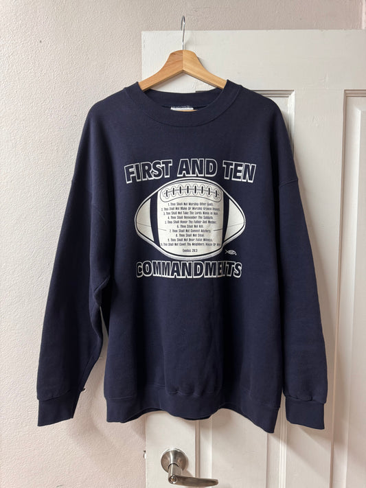 Ten Commandments Navy Blue Crewneck Sweater [2XL]