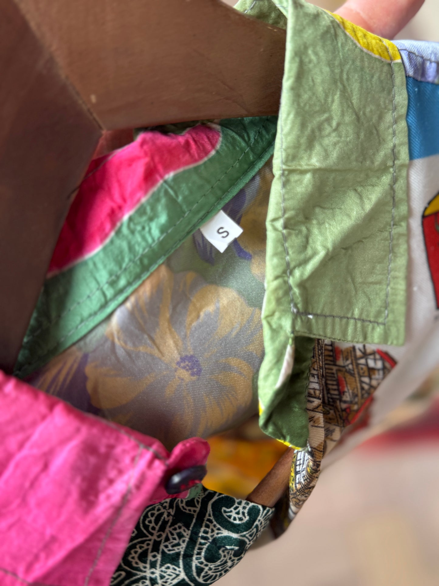 Vintage Silk Reworked Button Up [S]