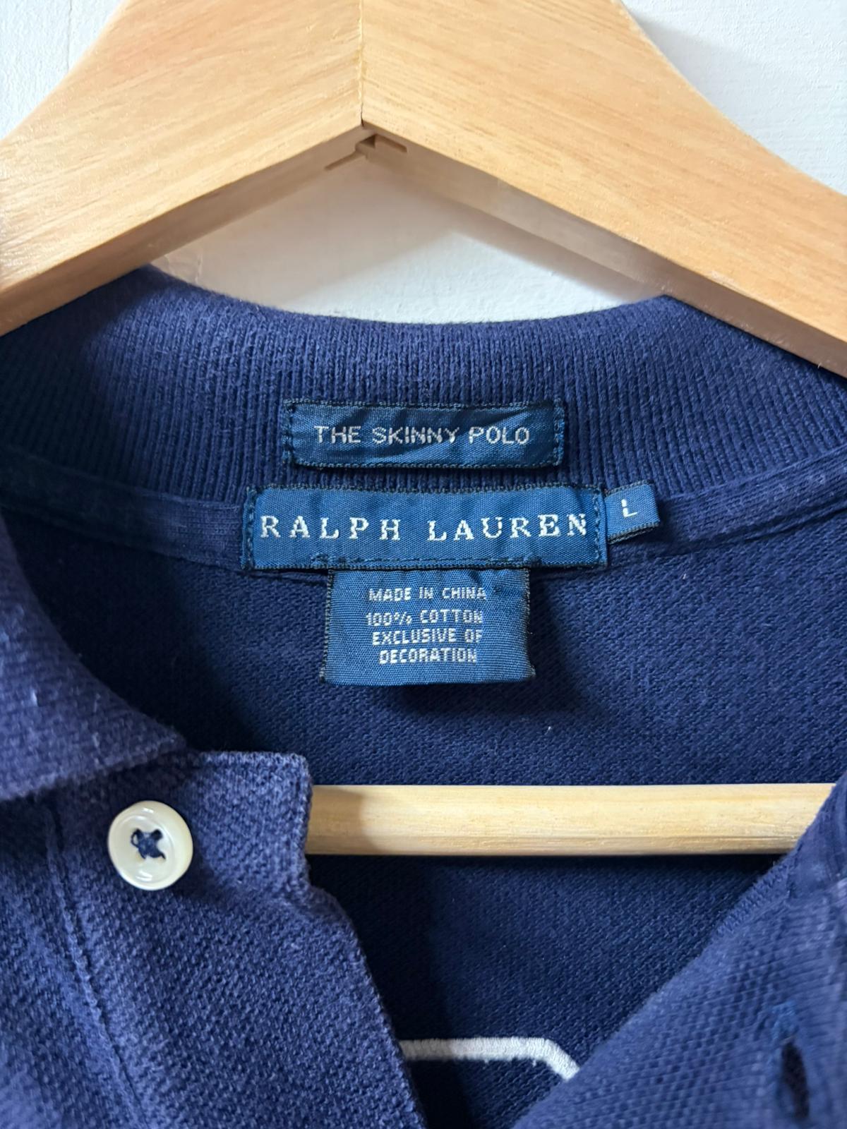 'England' Ralph Lauren Womens Navy Polo Tee [L]