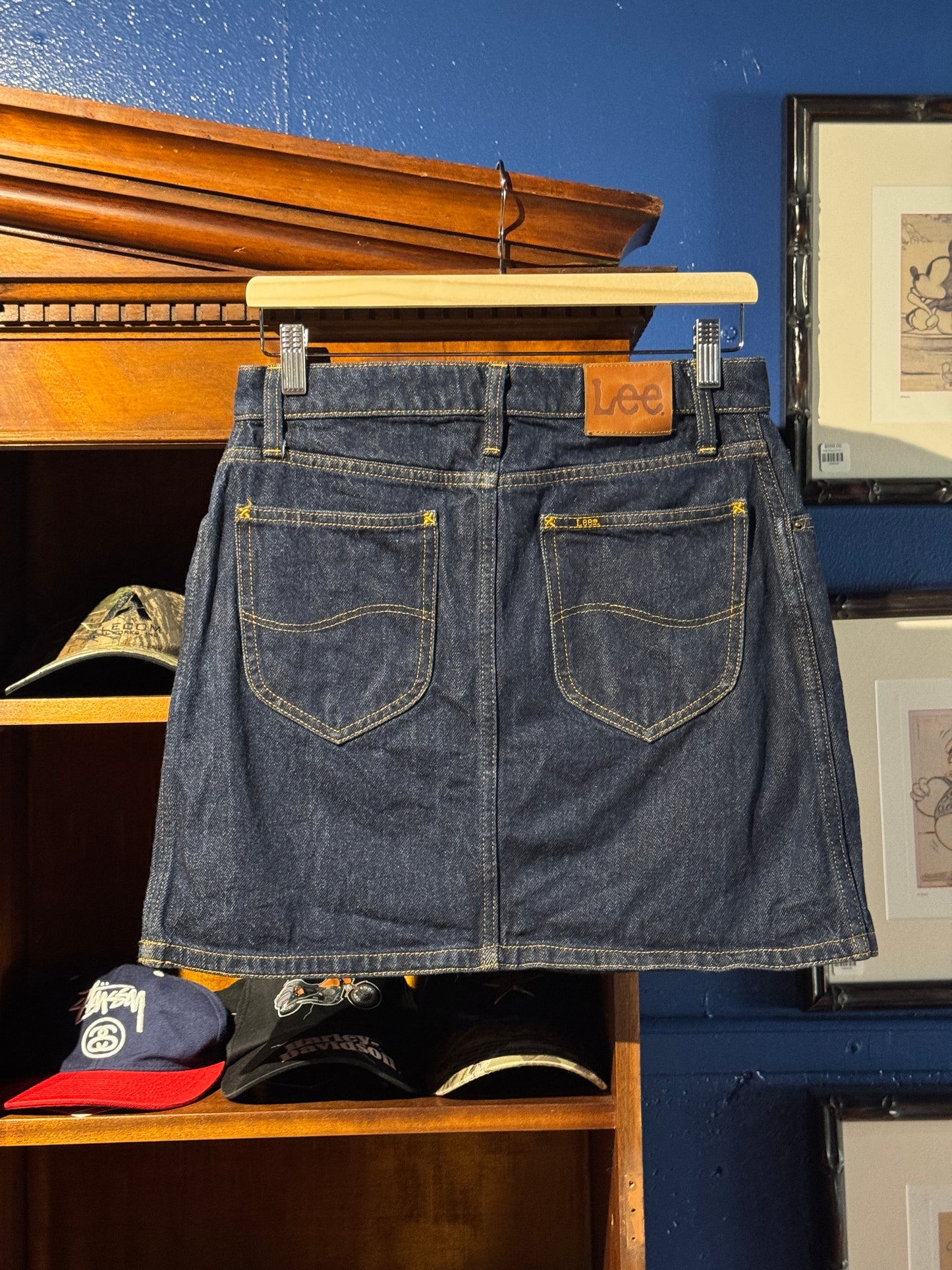 Lee Dark Wash Denim Mini Skirt