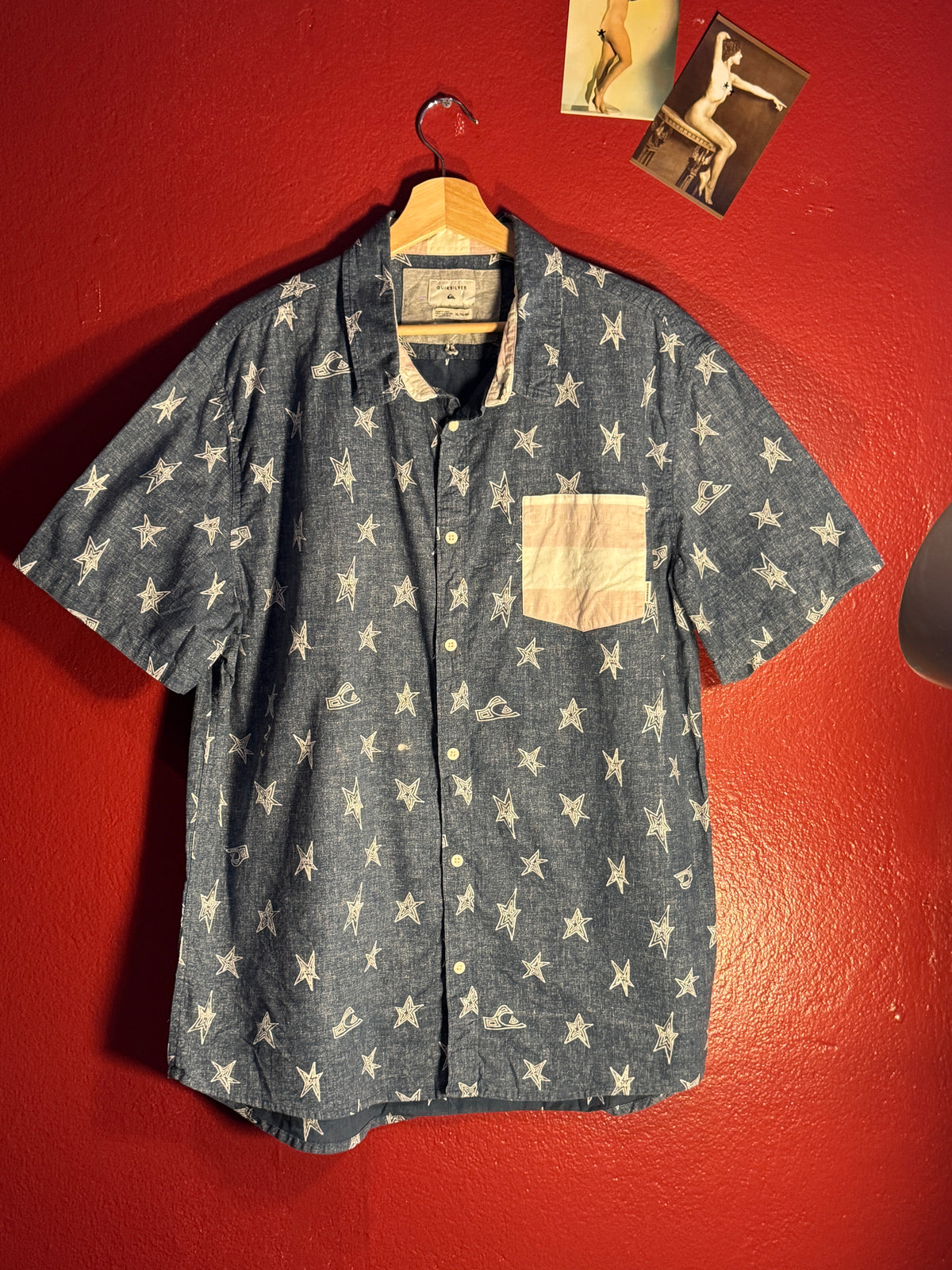 Quiksilver Star Print Short Sleeve Shirt [XL]