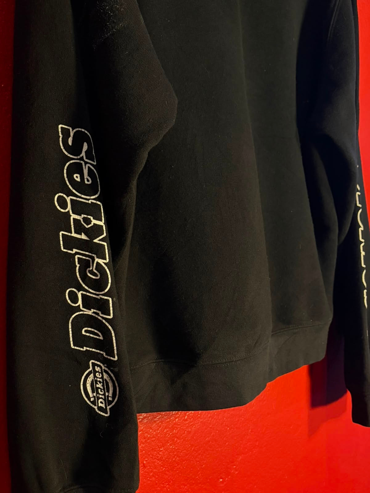 Dickies Girl Black Logo Sleeve Hoodie [L]