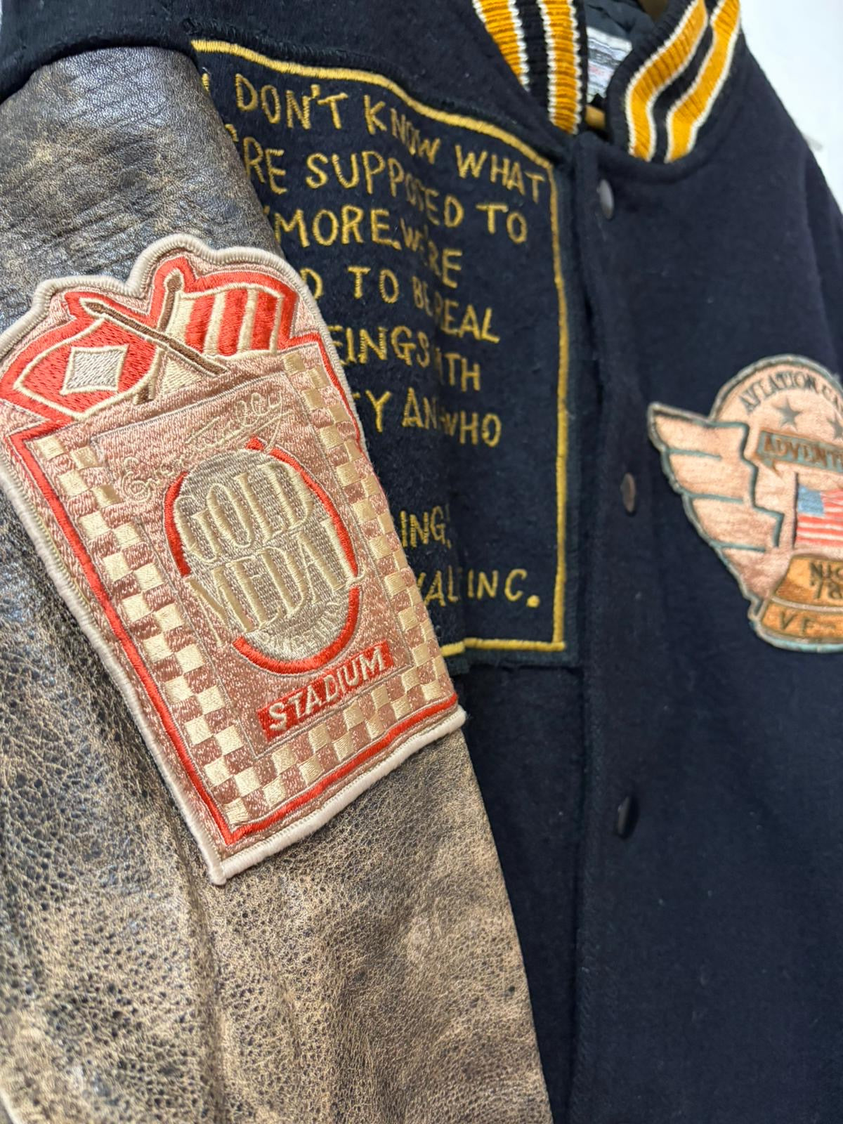 Vintage Stadium Leather Varsity Jacket [M]