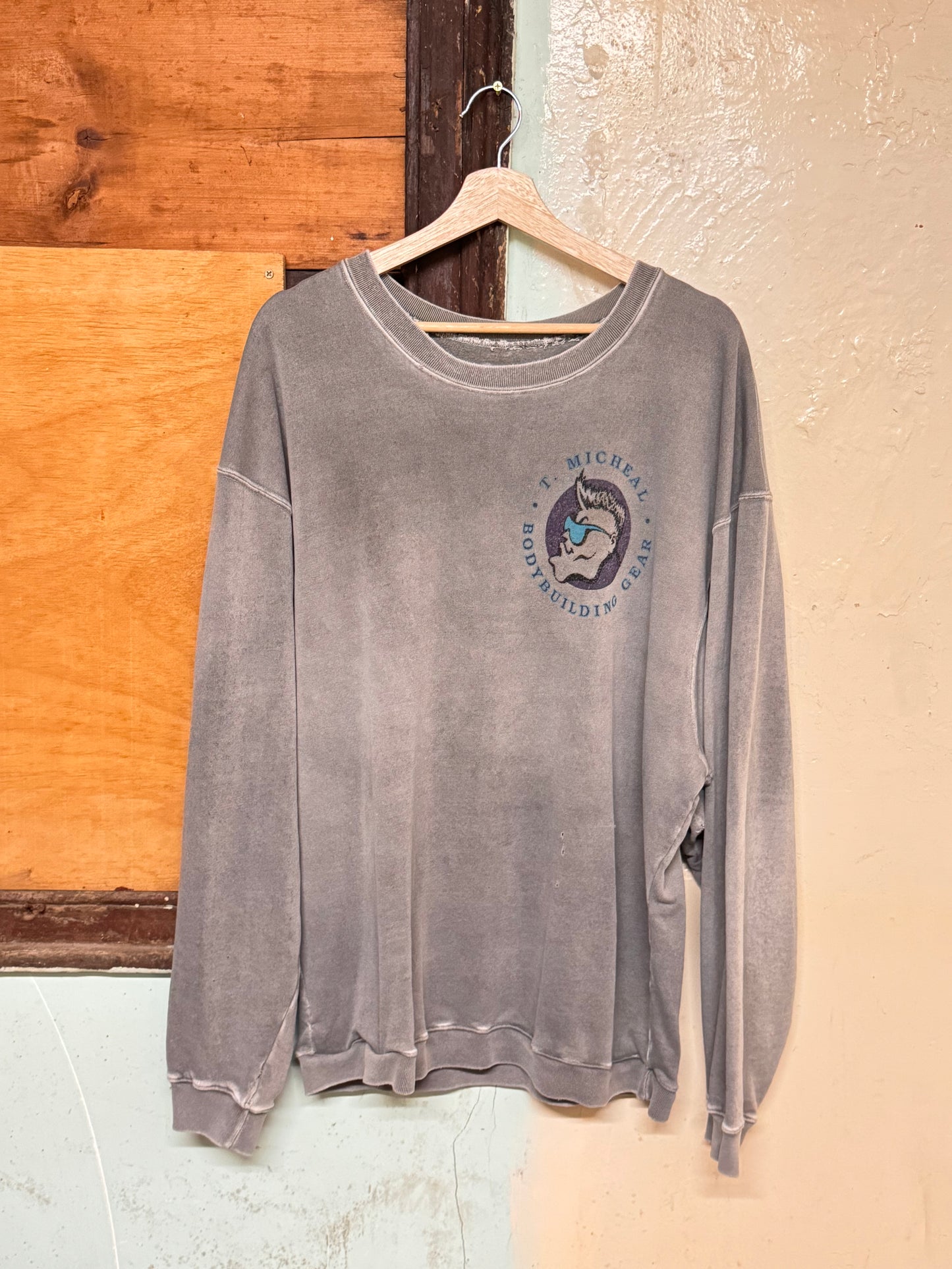 Vintage Bodybuilding Grey Crewneck Sweater [L]