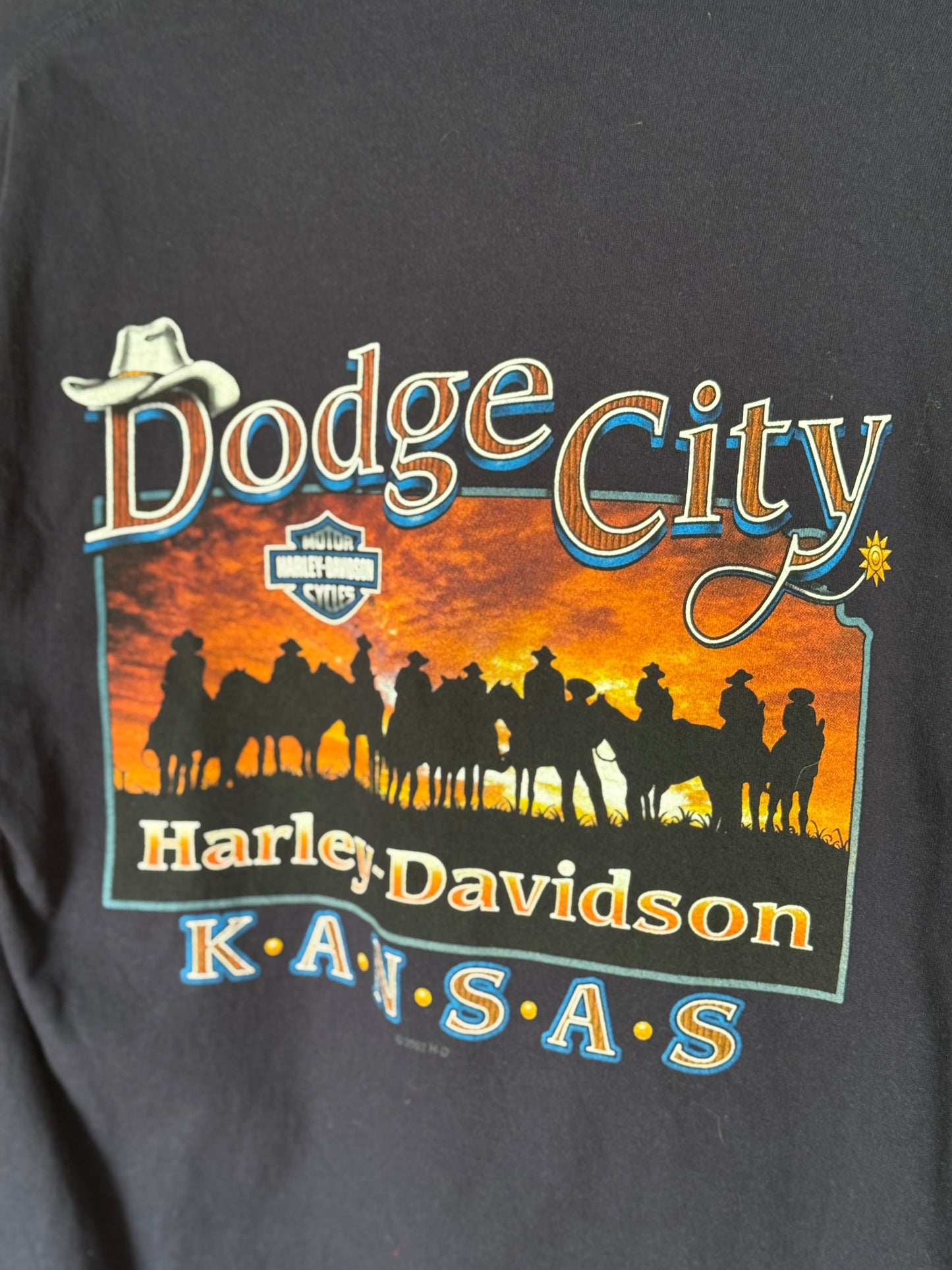 Harley Davidson Vintage Long Sleeve Tee - Dodge City, Kansas [L]