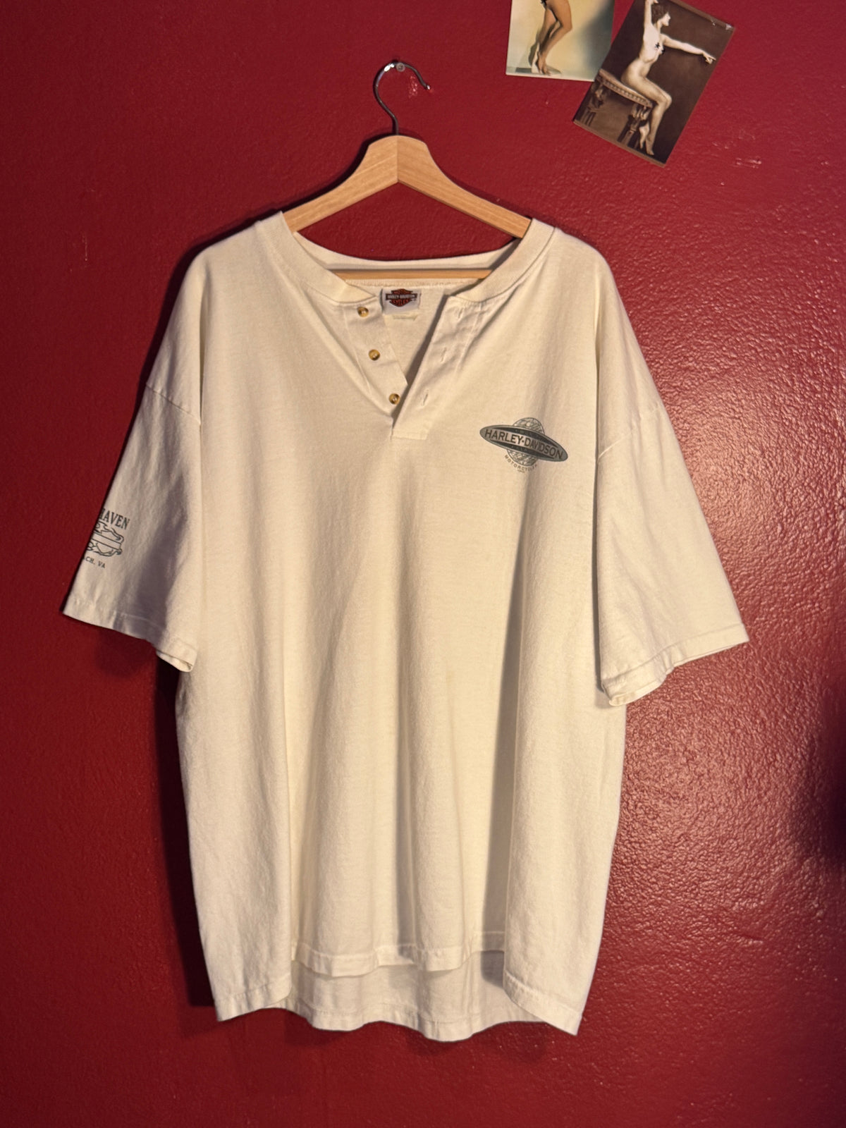 Vintage Harley Davidson Henley Tee [XL]