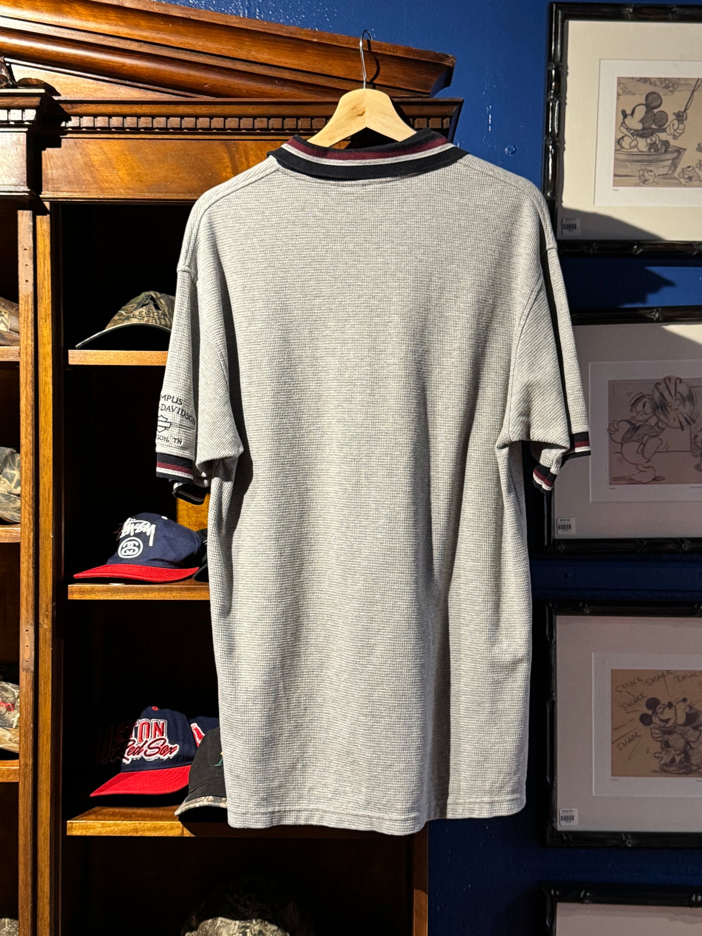 Vintage Harley-Davidson Waffle Knit Polo – L (AU L)