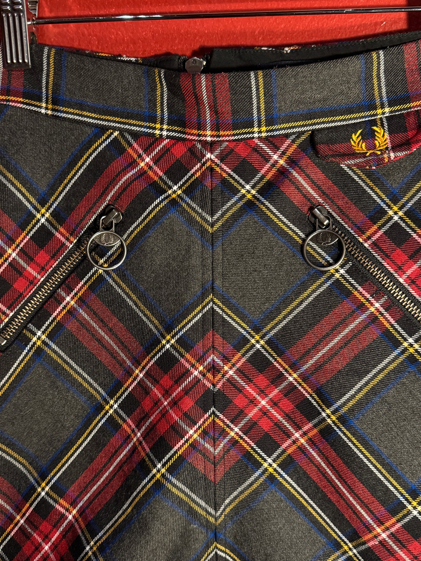 Vintage Fred Perry Tartan A-Line Skirt - UK 8 (AU 8)
