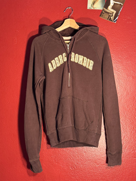 Vintage Y2K Abercrombie Logo Quarter Zip Hoodie (L)