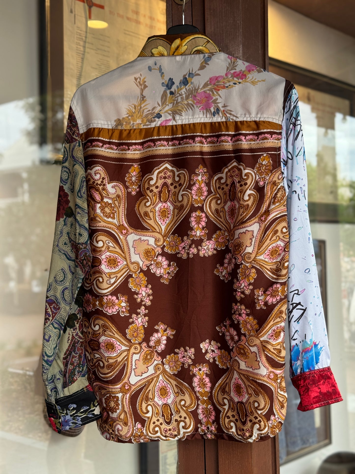 Vintage Silk Reworked Button Up [S]