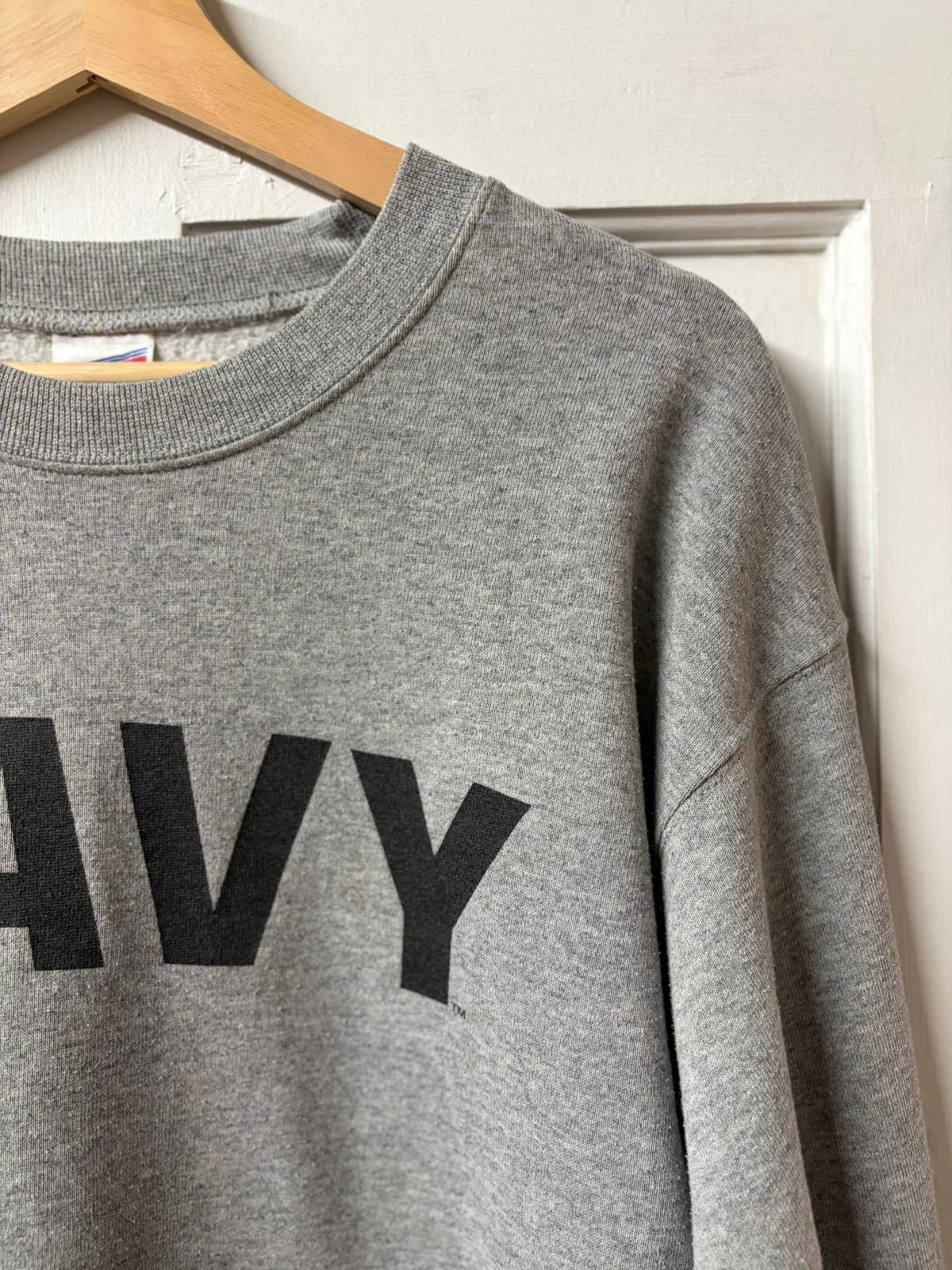 NAVY Grey Crewneck Jumper [M]