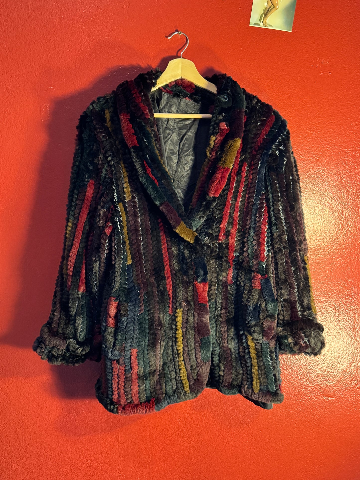 Vintage Multicolour Rabbit Fur Jacket - Women’s M/L