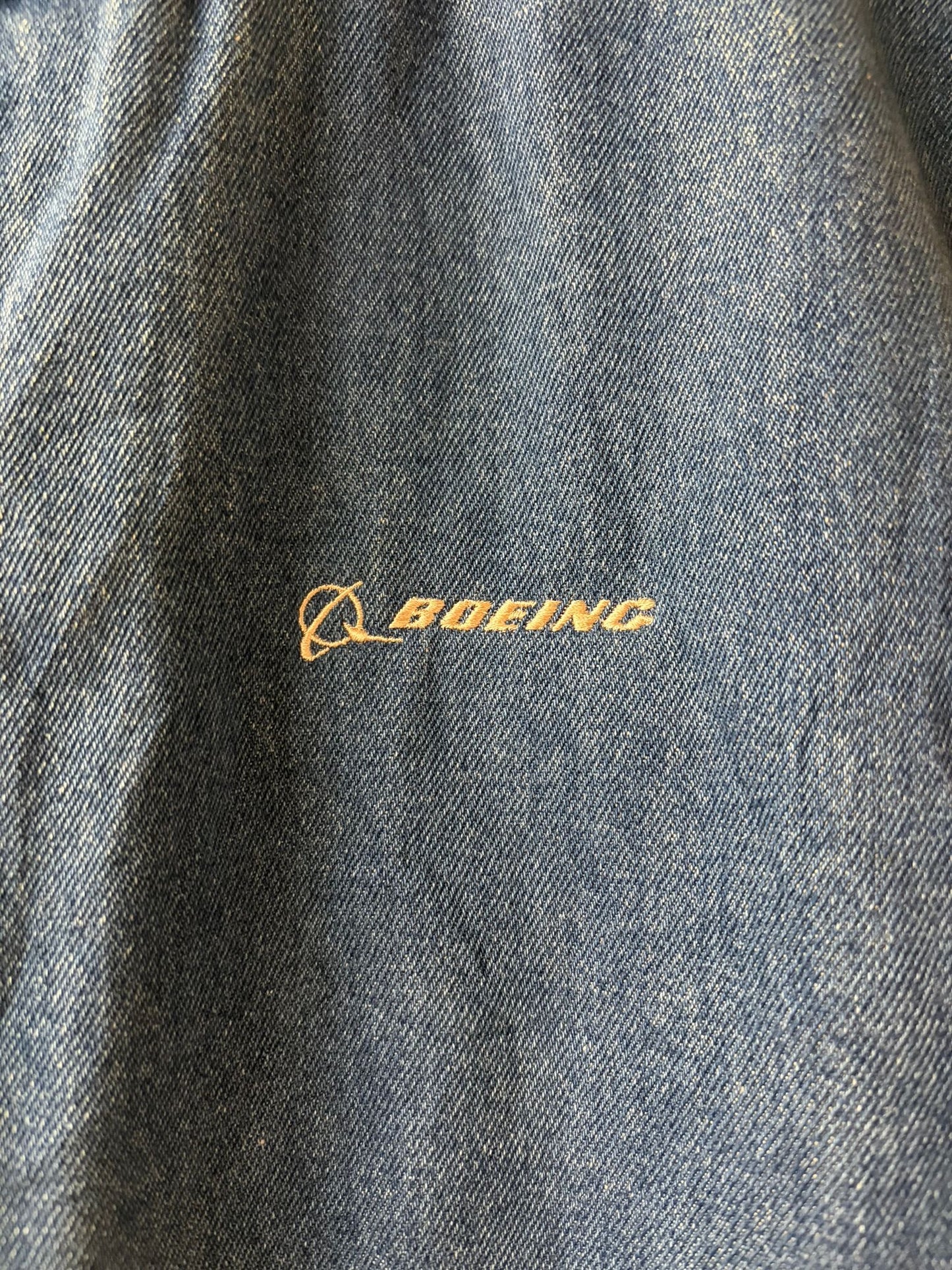 Vintage Boeing Denim Varsity Jacket [L]