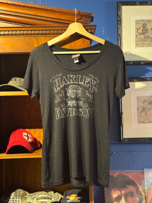 Vintage Harley Davidson Houston Texas Womens T Shirt [L]