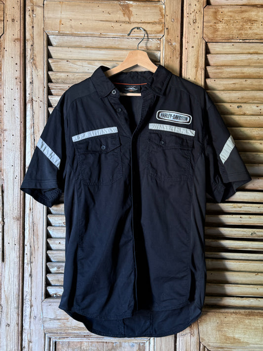 Black Harley Davidson Short Sleeve Shirt with Hi-Vis Panels [M]