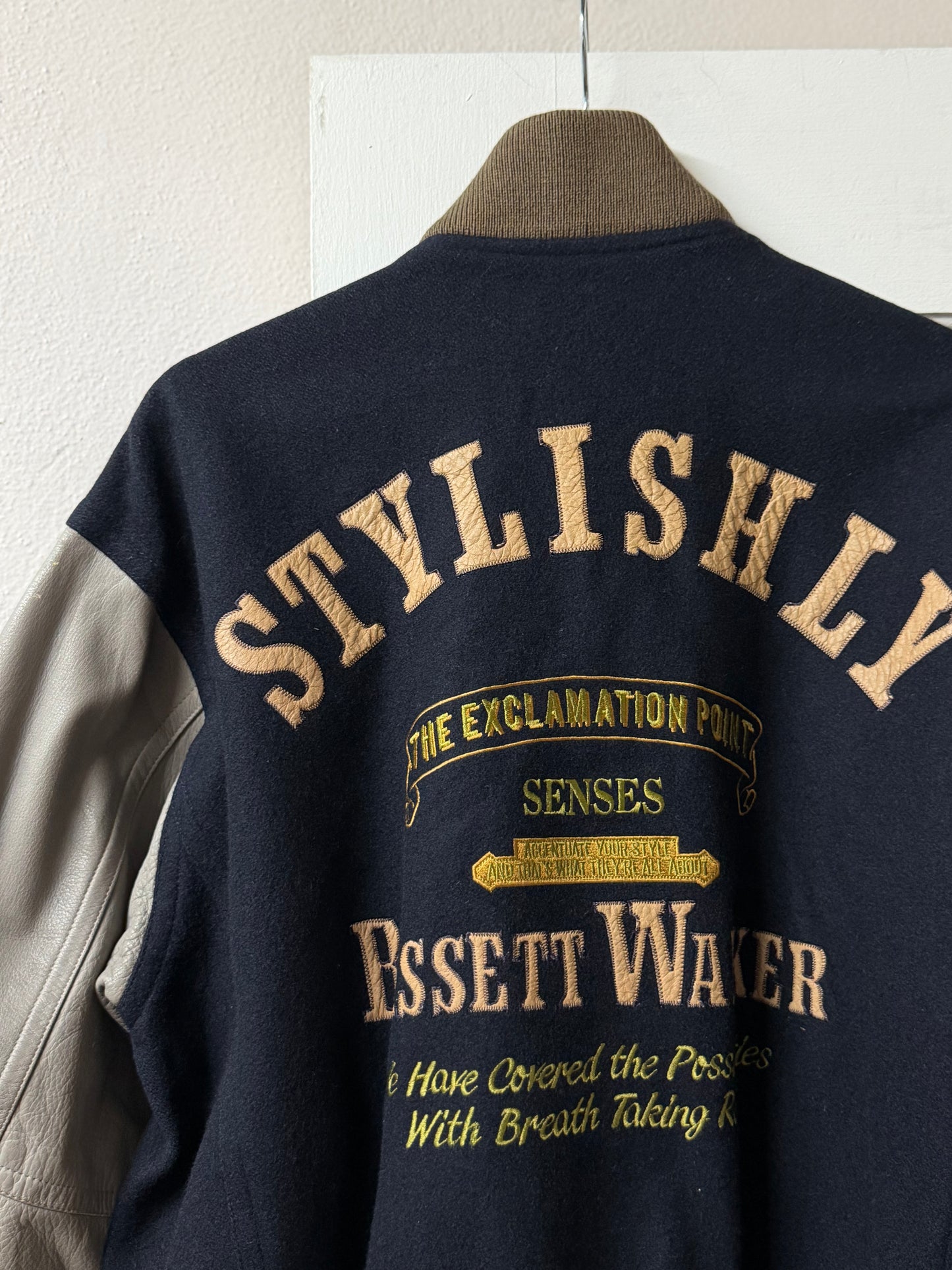 Navy & Grey Bassett Walker Varsity Jacket - Made in Japan [M]