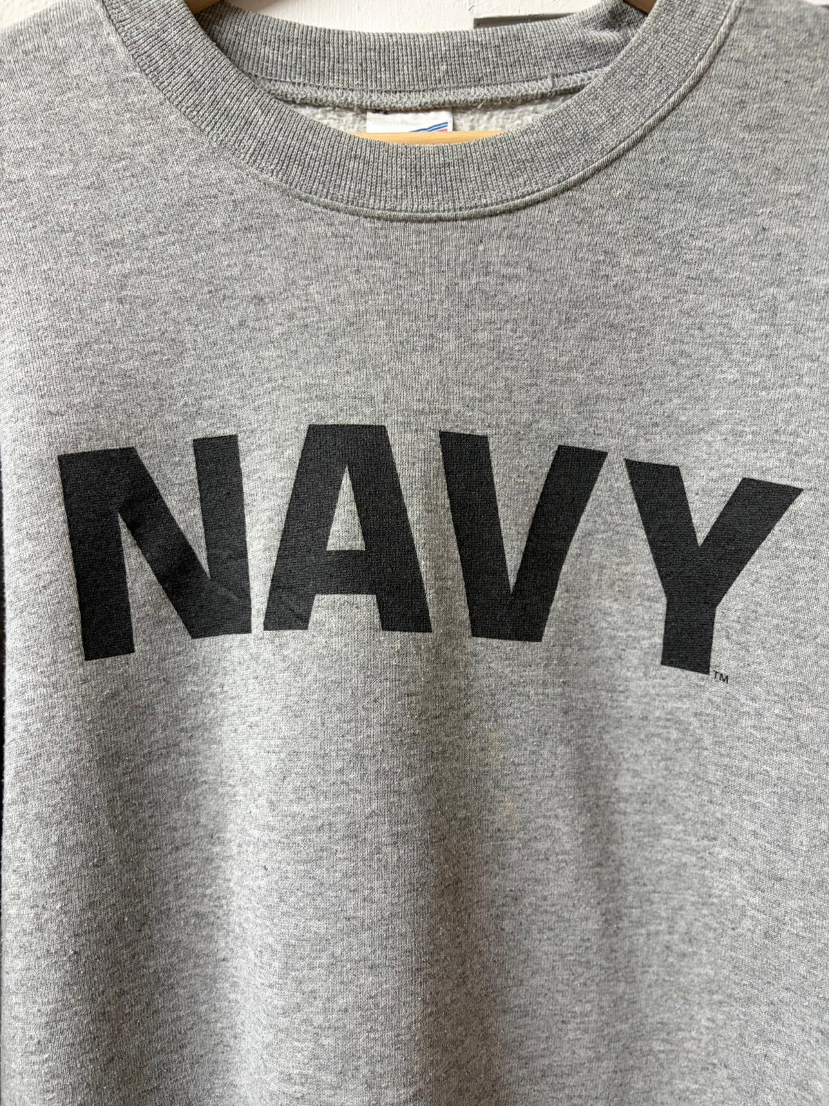 NAVY Grey Crewneck Jumper [M]
