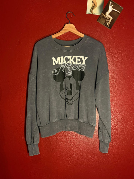 Disney Mickey Mouse Acid Wash Oversized Sweatshirt - Size XL