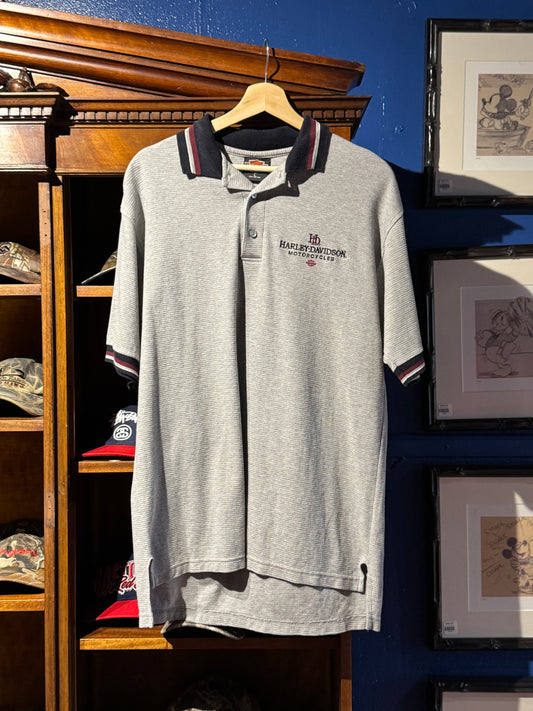 Vintage Harley-Davidson Waffle Knit Polo – L (AU L)