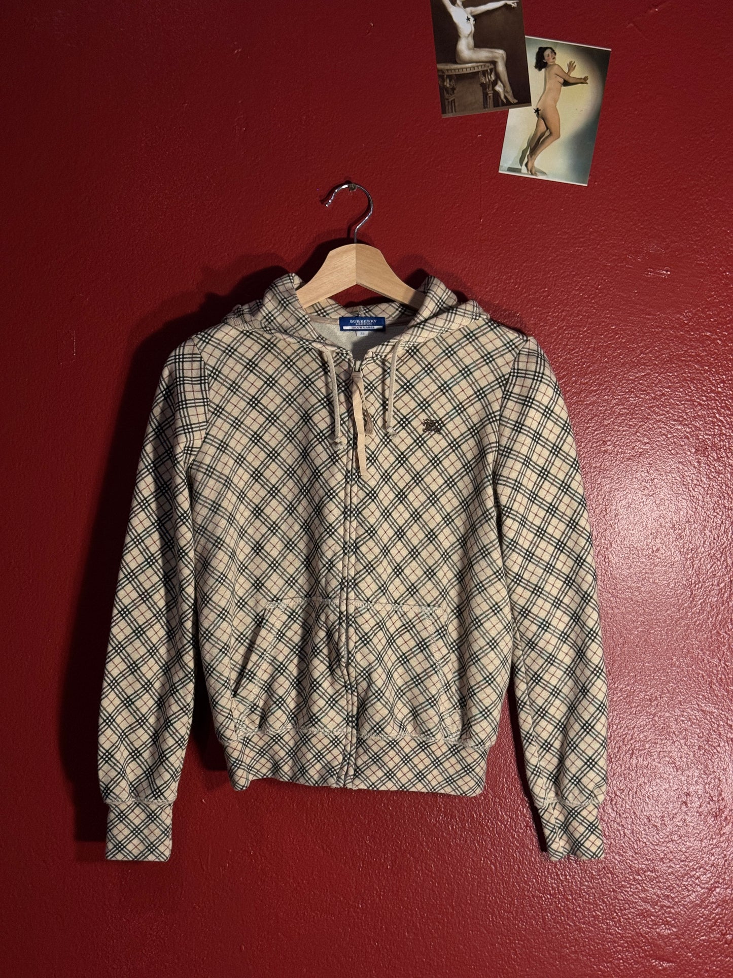 Vintage Burberry London Blue Label Check Hoodie - Women’s M