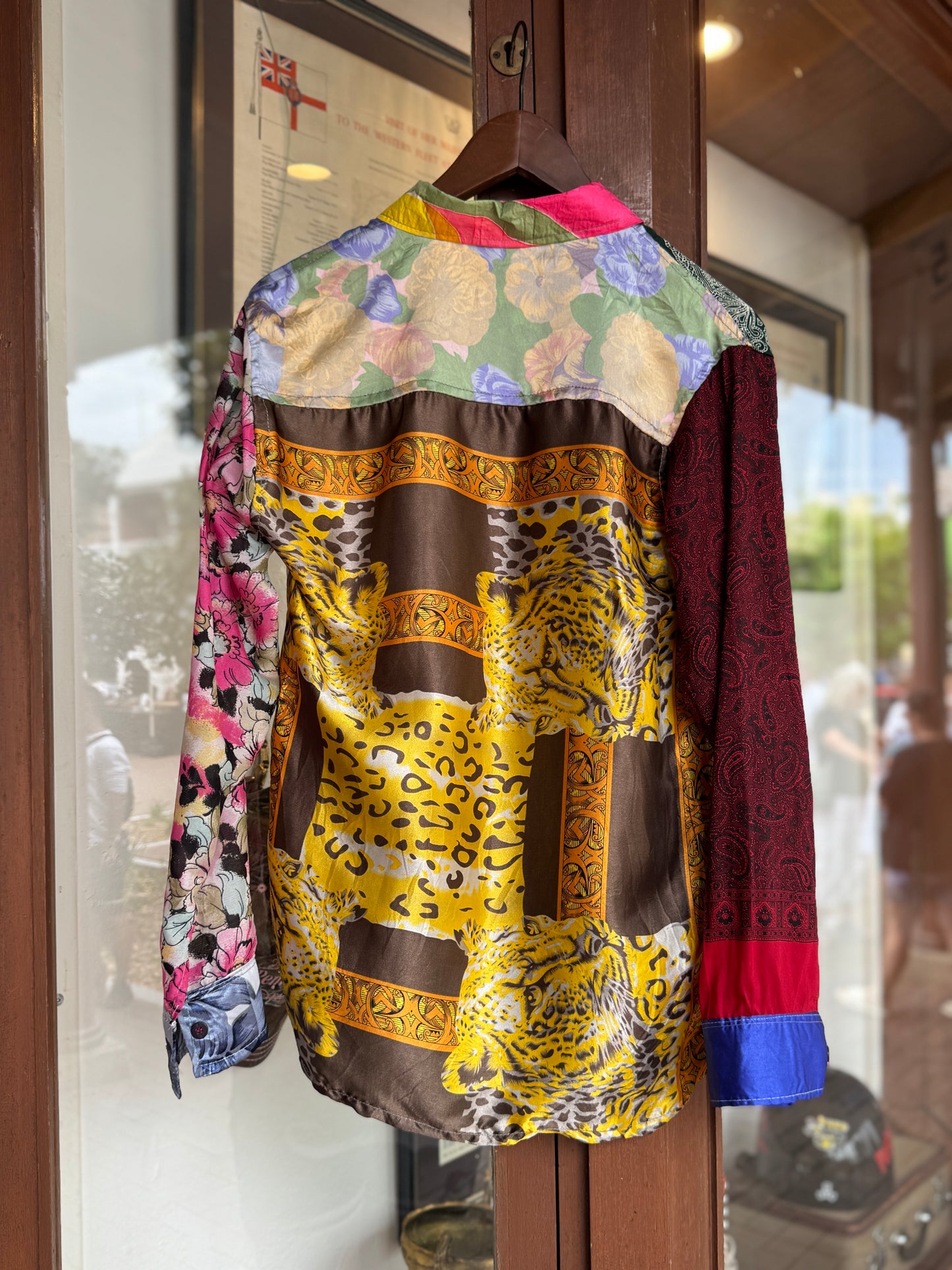 Vintage Silk Reworked Button Up [S]