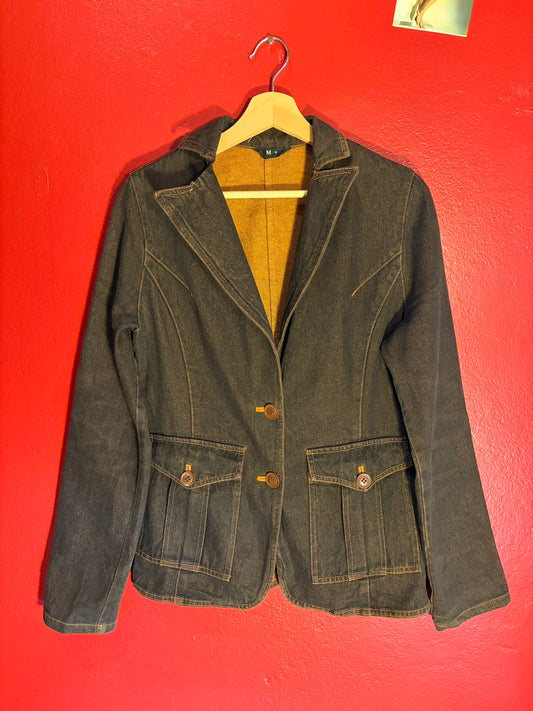 Vintage Dark Wash Denim Blazer - M (AU 10-12)