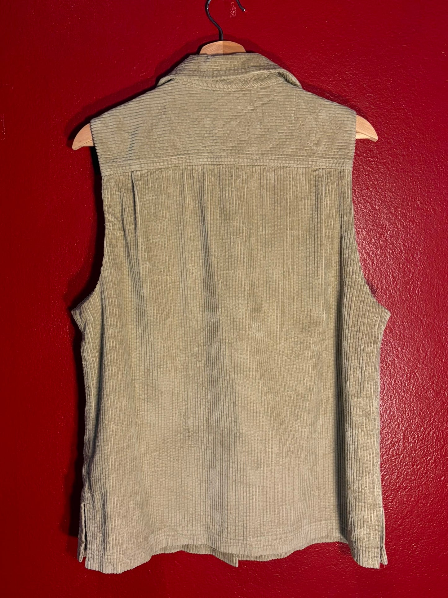 L.L.Bean Corduroy Sleeveless Button Shirt [S]