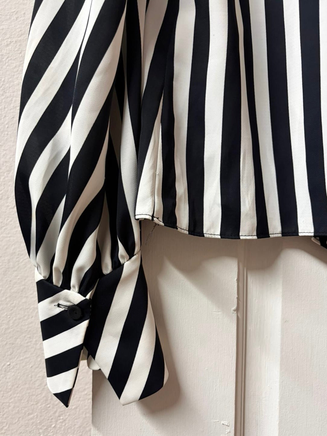Mid 90s Carla Zampatti Striped Blouse - Made in Australia [Size: 8]