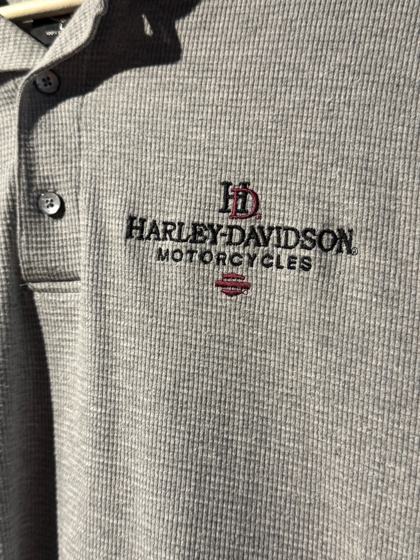 Vintage Harley-Davidson Waffle Knit Polo – L (AU L)