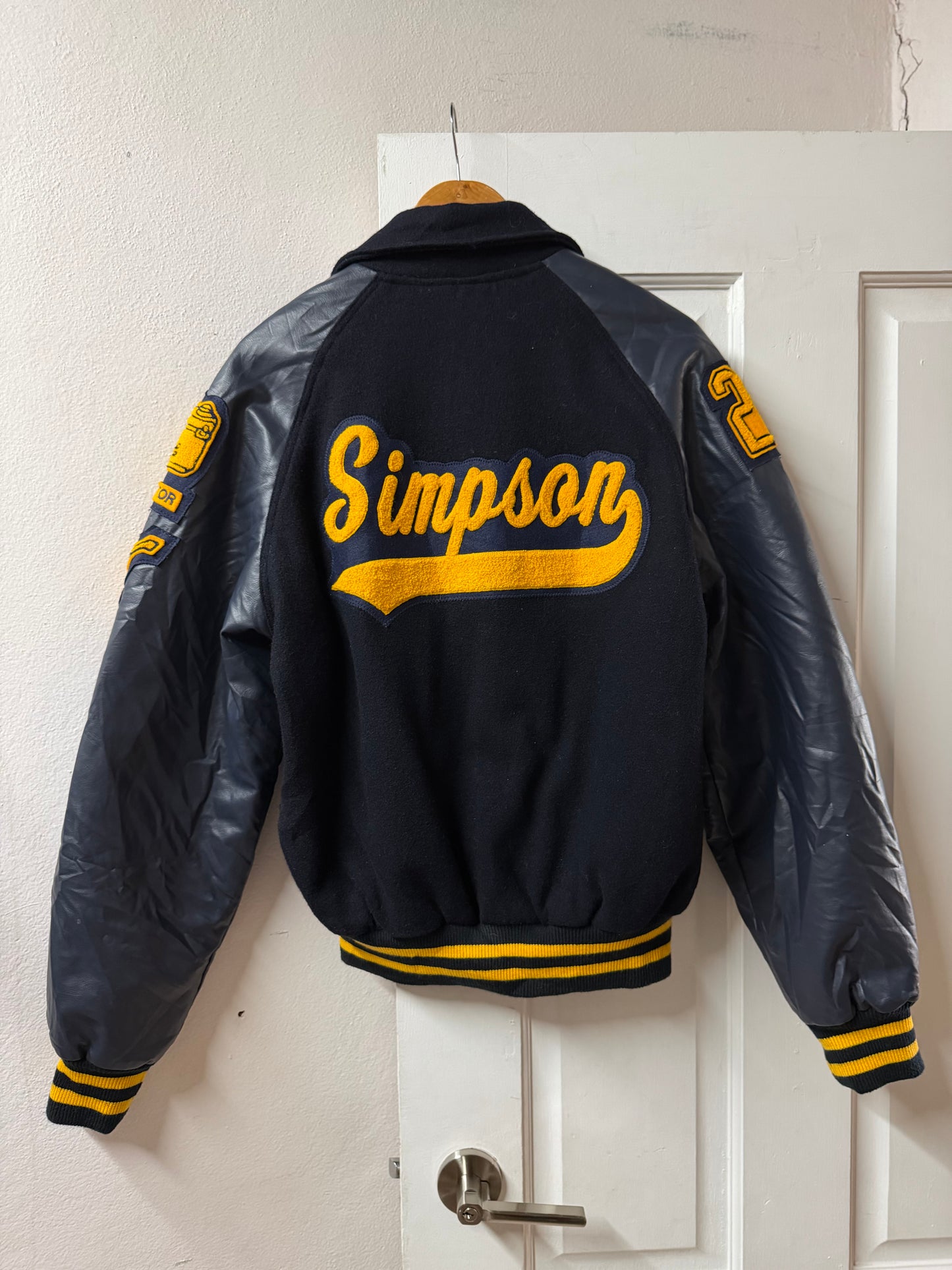 Navy Embroidered Varsity Jacket [S]