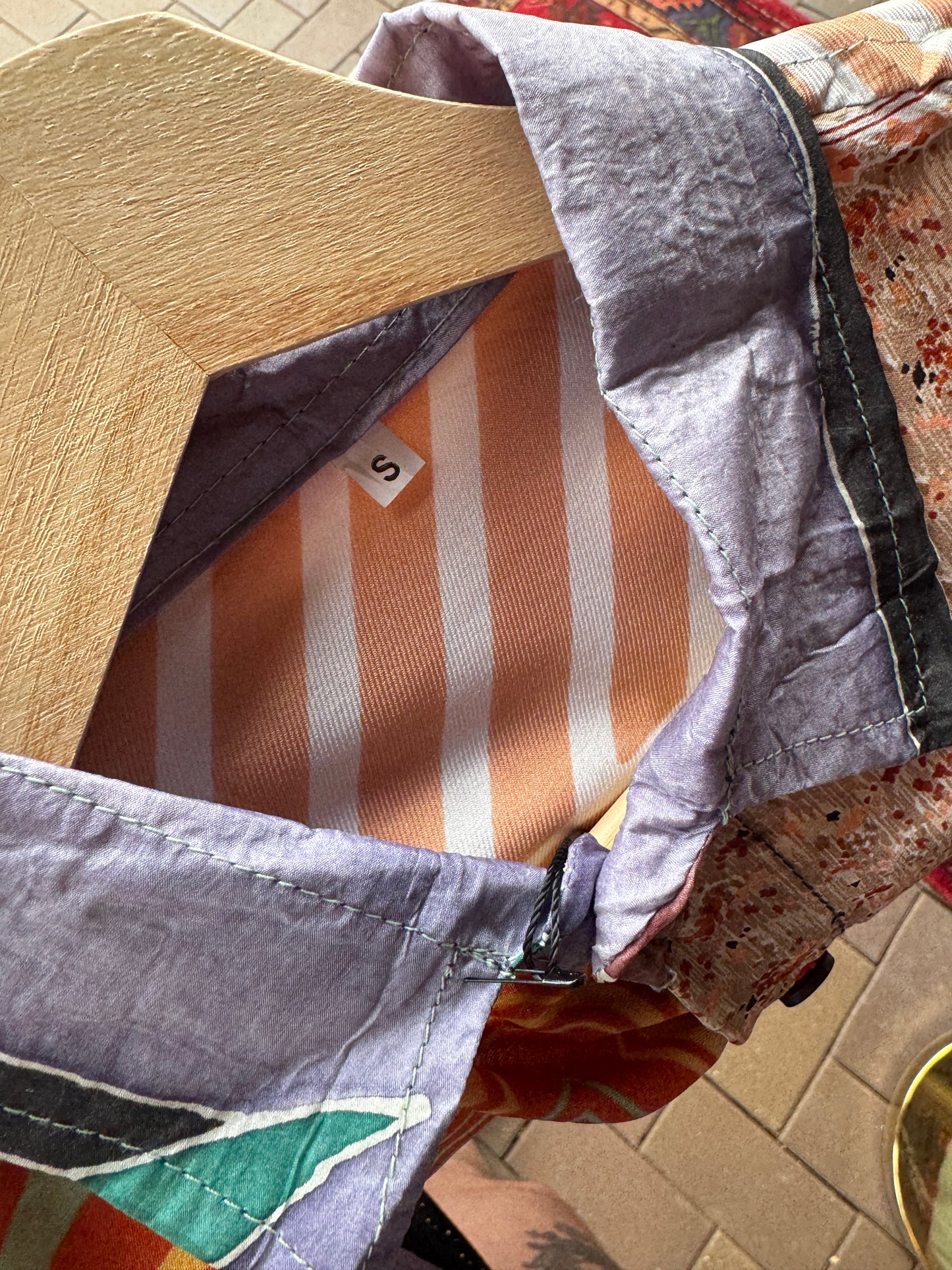 Vintage Silk Reworked Button Up [S]