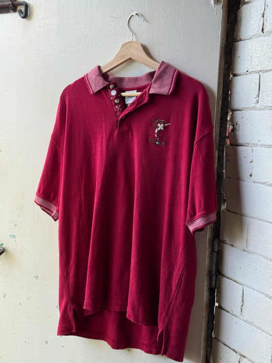 Vintage Warner Bros Wile E. Coyote Polo Shirt [M]