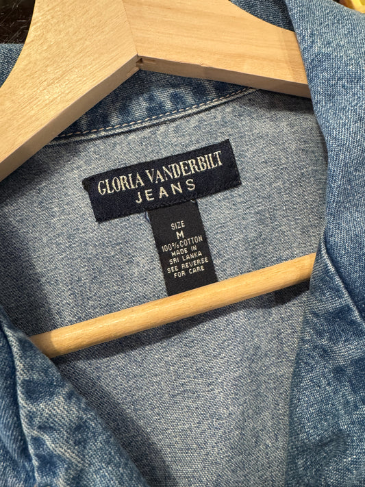 90s Vintage Gloria Vanderbilt Denim Romper [M]